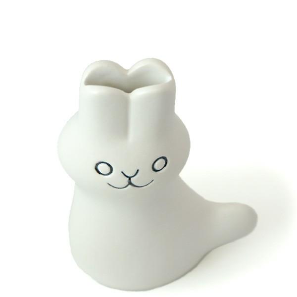 鹿児島睦 En Liten VanうさぎフラワーベースWhite Coniglio 花瓶 フラワーベース おしゃれ 一輪挿し 室内 陶器 ウサギ