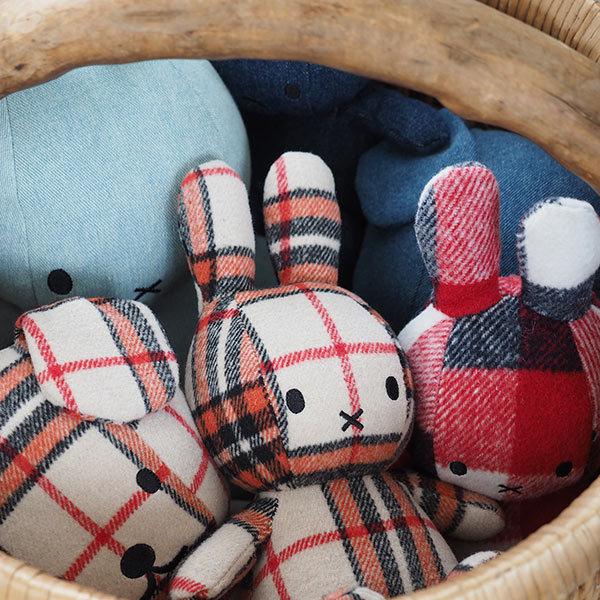 Miffy（ミッフィー） ぬいぐるみ 大人 グッズ チェック柄 23cm