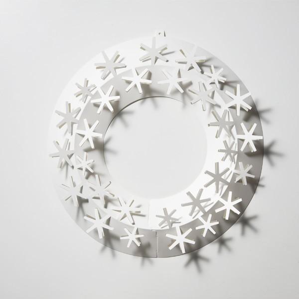 リース おしゃれ 玄関 インテリア リビング 雪 S ペーパーリース スノー シンプル ホワイト メール便 対応 Paper Wreath PW04-S-205 白 オーナメント 飾り 伊藤（Yahoo!・viewgarden）