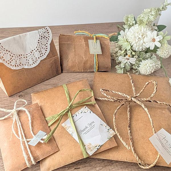 蝋引き 紙袋 20枚入 耐水 食品 包装 保存 袋 日本製 おしゃれ 包み紙