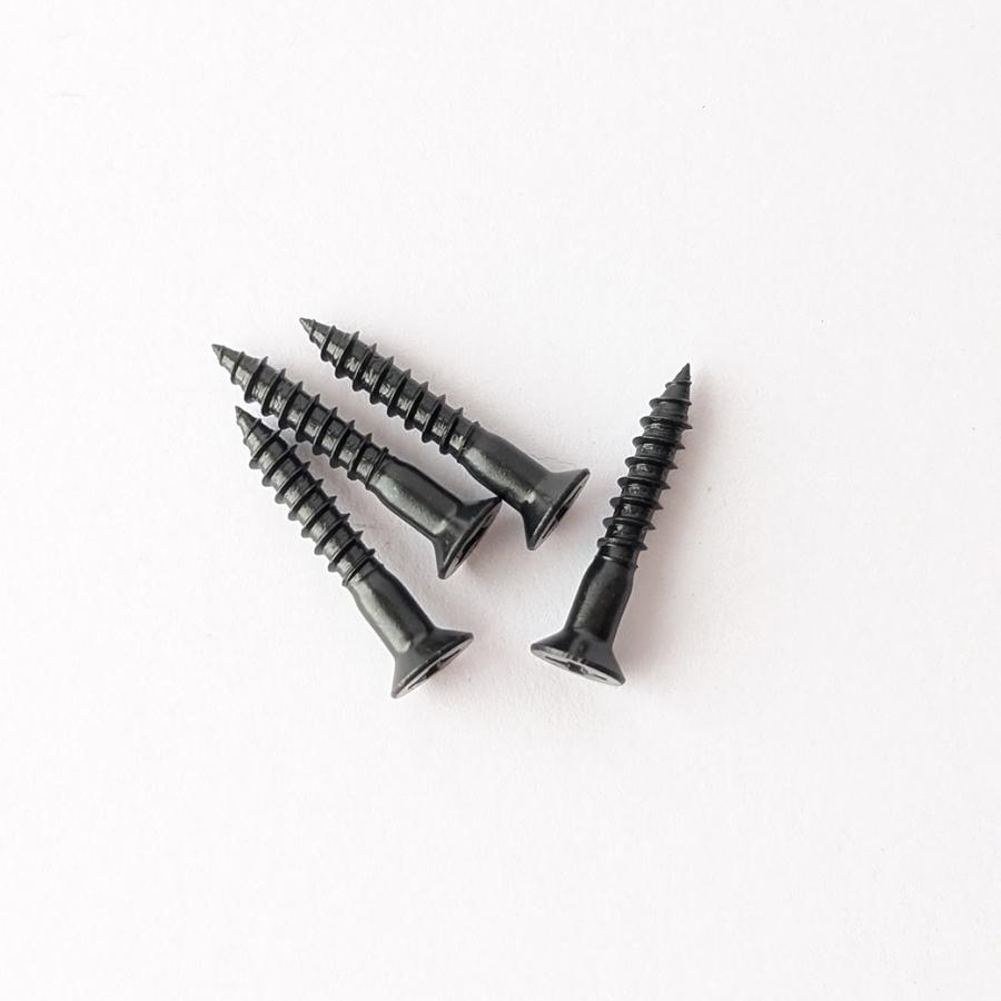 ネジ 皿木 ねじ 2cm 4本 セット 3.1×20 黒 ブラック 十字穴 + プラス