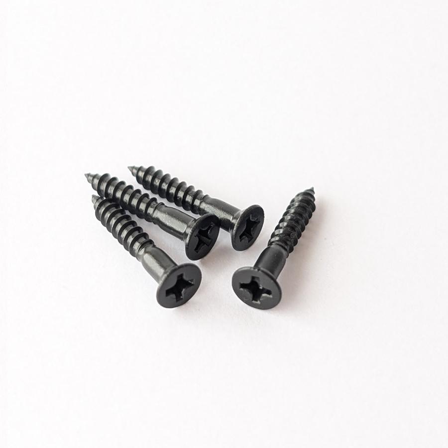 ネジ 皿木 ねじ 2cm 4本 セット 3.1×20 黒 ブラック 十字穴 + プラス