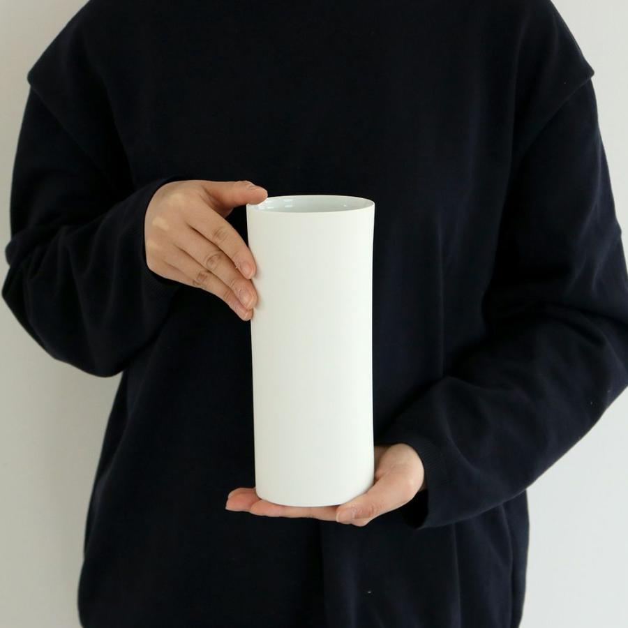 花瓶 花器 おしゃれ 陶器 ホワイト シンプル 一輪挿し H22cm ロング