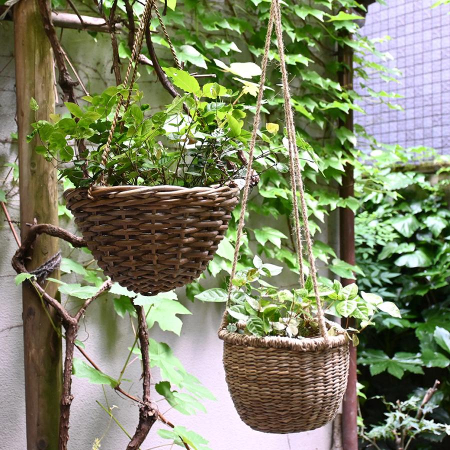 コボ ラタン ハンギング バスケット 30cm 観葉 植物 屋内 吊るす