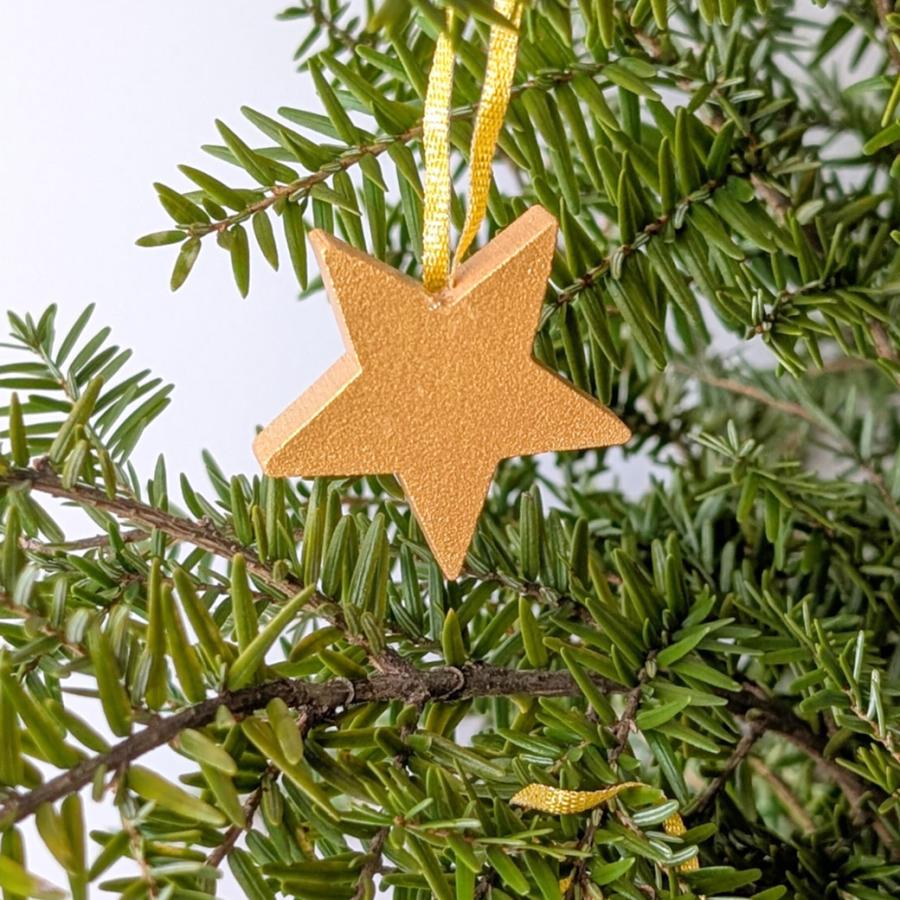 クリスマス オーナメント 星 3個 セット 木製 スター ラッセントレー