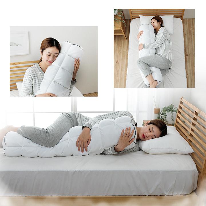 抱き枕 カバー付き ふわふわ 肌触り 肌に優しい 安眠 高級 雲抱き枕 おすすめ 約25R×110cm 寝具 抱き枕 雲 イケヒコ 1195550013129 +25の画像