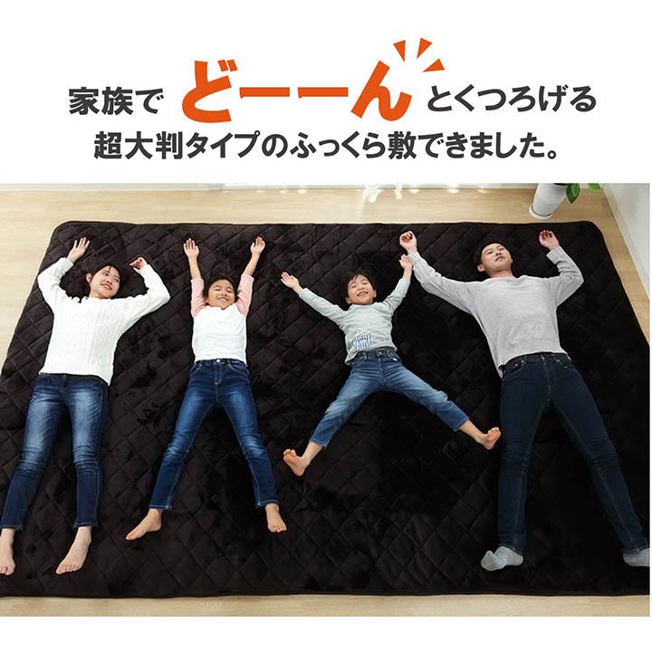 イケヒコ 超大判 ふっくら 敷き カーペット 220×360cm ラグ 長方形