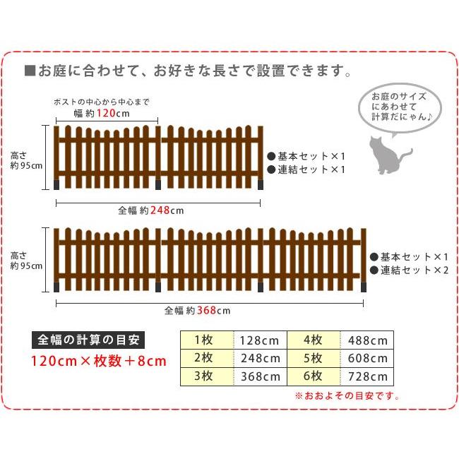 ピケットフェンスＵ型基本セット（土中用） SFPU1200F-UB_10