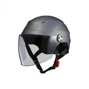リード工業 SERIO 開閉シールド付きハーフヘルメット スモーキーシルバー RE-40  4952652009800 ビンテージヘルメット