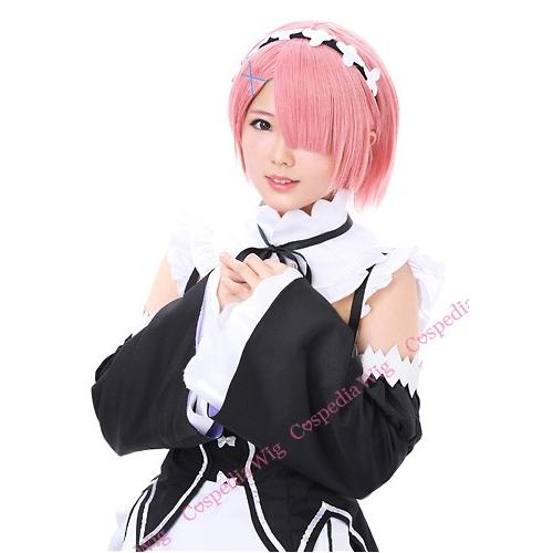 Re:ゼロから始める異世界生活 ラム 風 ウィッグ コスプレウィッグ キャラウィッグ 美容師 セット済み カット済み｜vignette-wig｜07