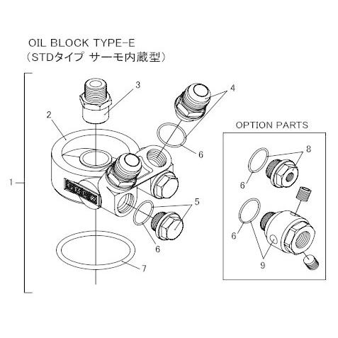 【TRUST/トラスト】 GReddy オイルブロック補修パーツ OIL BLOCK TYPE-E ASSY 3/4×16UNF-AN8 [12401112]｜vigoras3