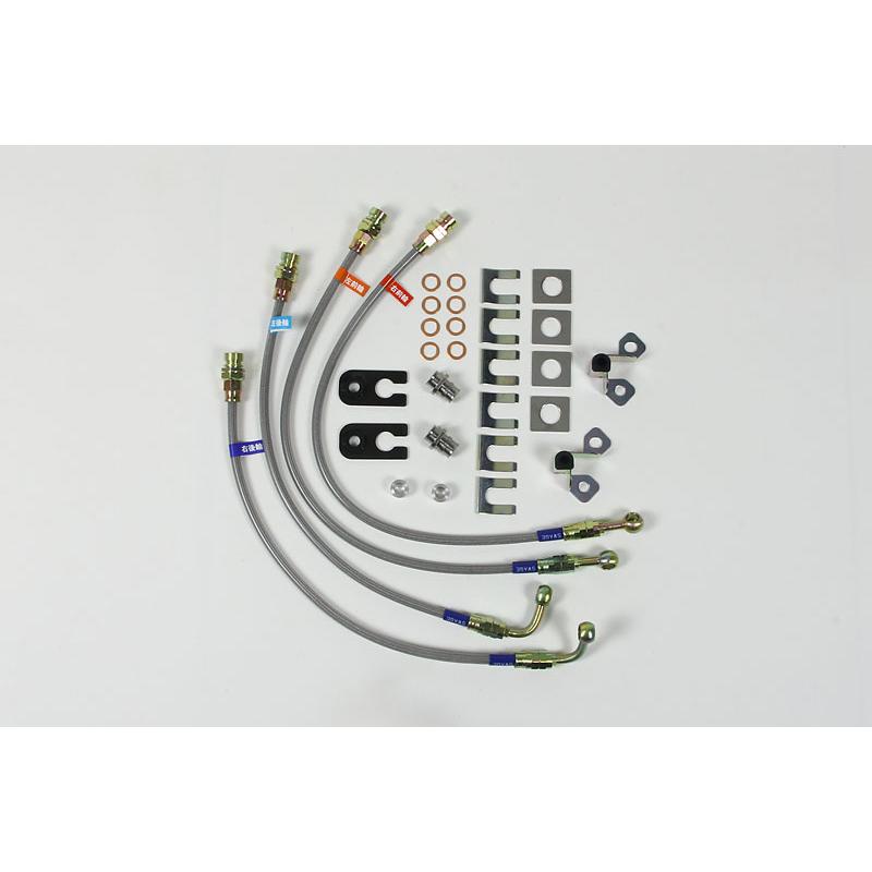 GDA スバル 対向2potキャリパー OHキット+ステンメッシュホース付き