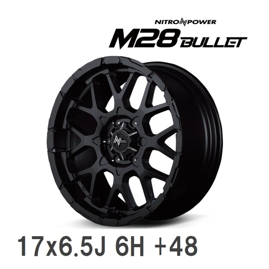 ニトロパワー　アルミホイール マットブラック　17インチ　タイヤ付　6穴留 マルカサービス 【MID/マルカサービス】 NITRO POWER M28 BULLET 17x6