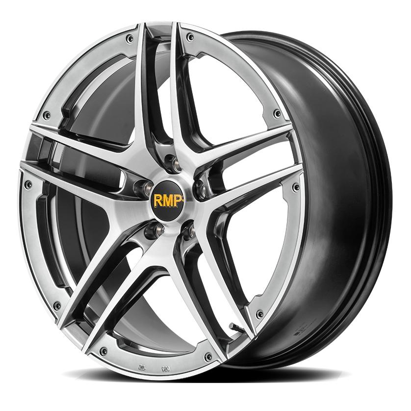 【MID/マルカサービス】 RMP 025SV 18x70J +48 114 5H ハイパーメタルコート/ブラッシュド/アンダーカット アルミホイール 4本セットの画像