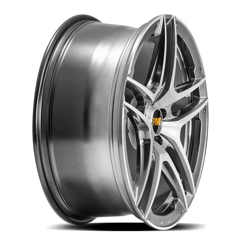 【MID/マルカサービス】 RMP 025SV 18x70J +48 114 5H ハイパーメタルコート/ブラッシュド/アンダーカット アルミホイール 4本セットの画像