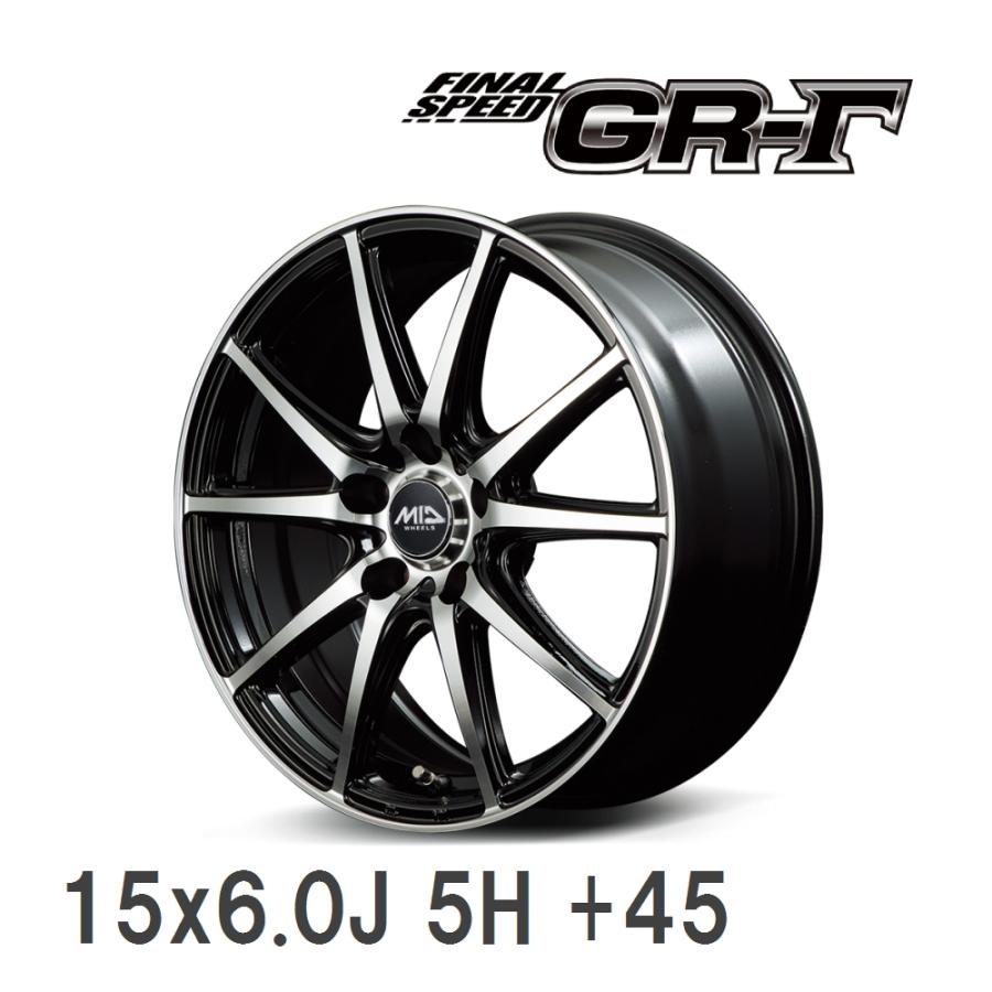 ホイール4本セット 15インチ 6J+45 5H-100 FINAL SPEED GR-Γ ブラック 