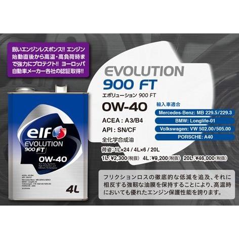 elf（エルフ） 【elf/エルフ】 エンジンオイル EVOLUTION 900 FT 0W-40 