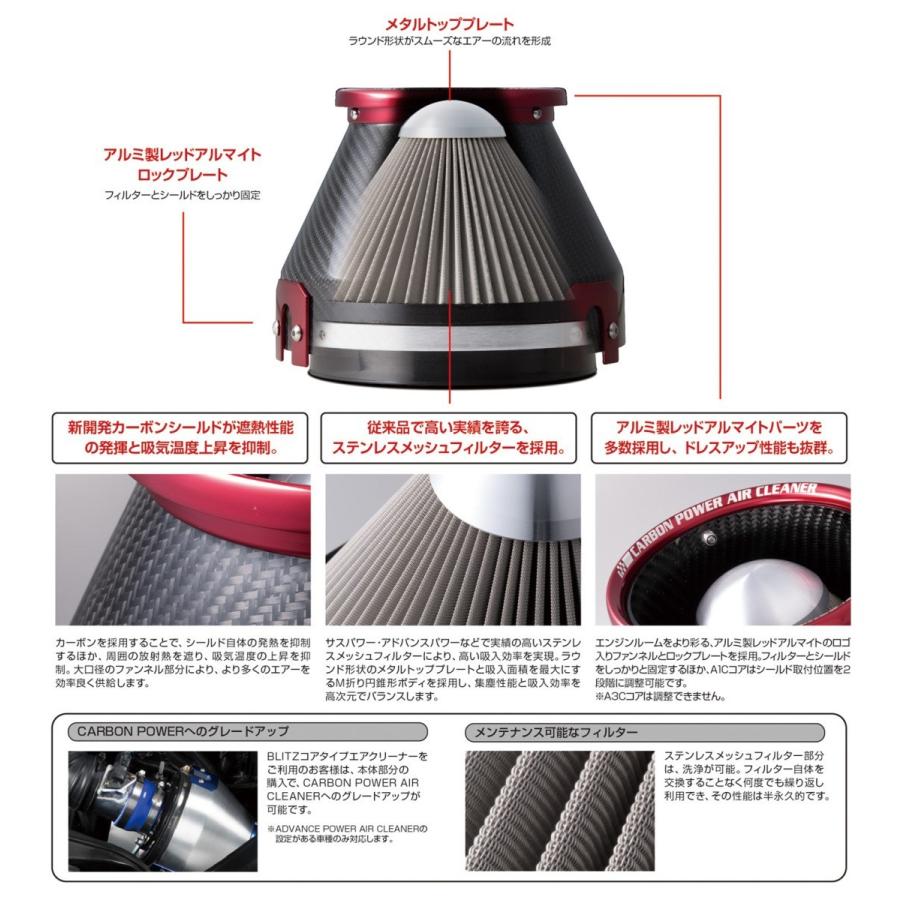 BLITZ 【BLITZ/ブリッツ】 CARBON POWER AIR CLEANER (カーボンパワー 