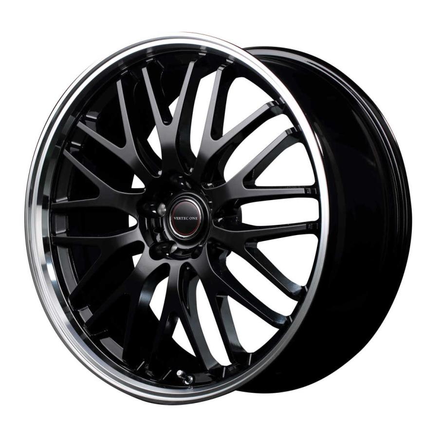 VERTEC ONE EXE10 17X7J INSET50(42) 5H P.C.D.100 グロッシーブラック/リムポリッシュ 4本セット