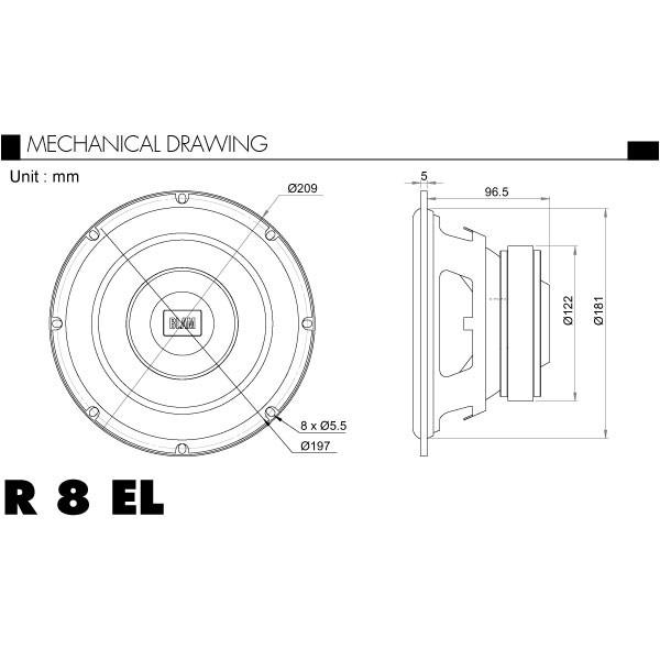 BLAM ブラム CR8EL（RELAX） 8インチ サブウーファー BLAM ブラム CR8EL（RELAXシリーズスピーカー） 200mm ボックス