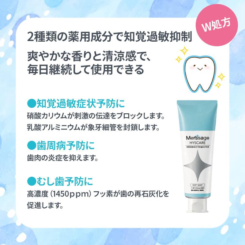 松風 メルサージュ ヒスケア 80g ソフトミント 6本 フッ素1450ppm配合 