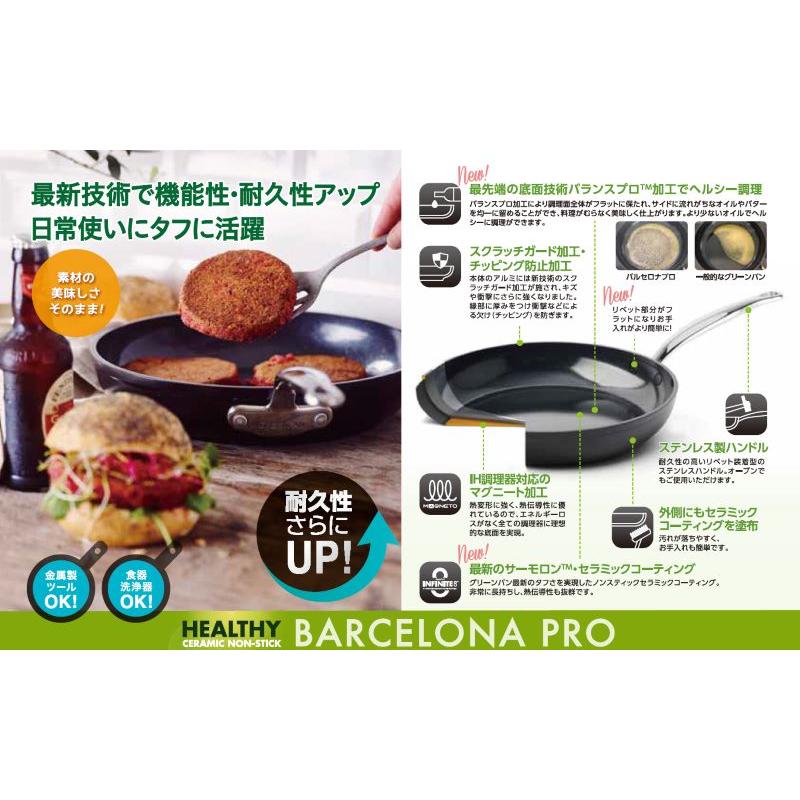 ゼンケン グリーンパン バルセロナプロ キャセロール20cm ガラス蓋付