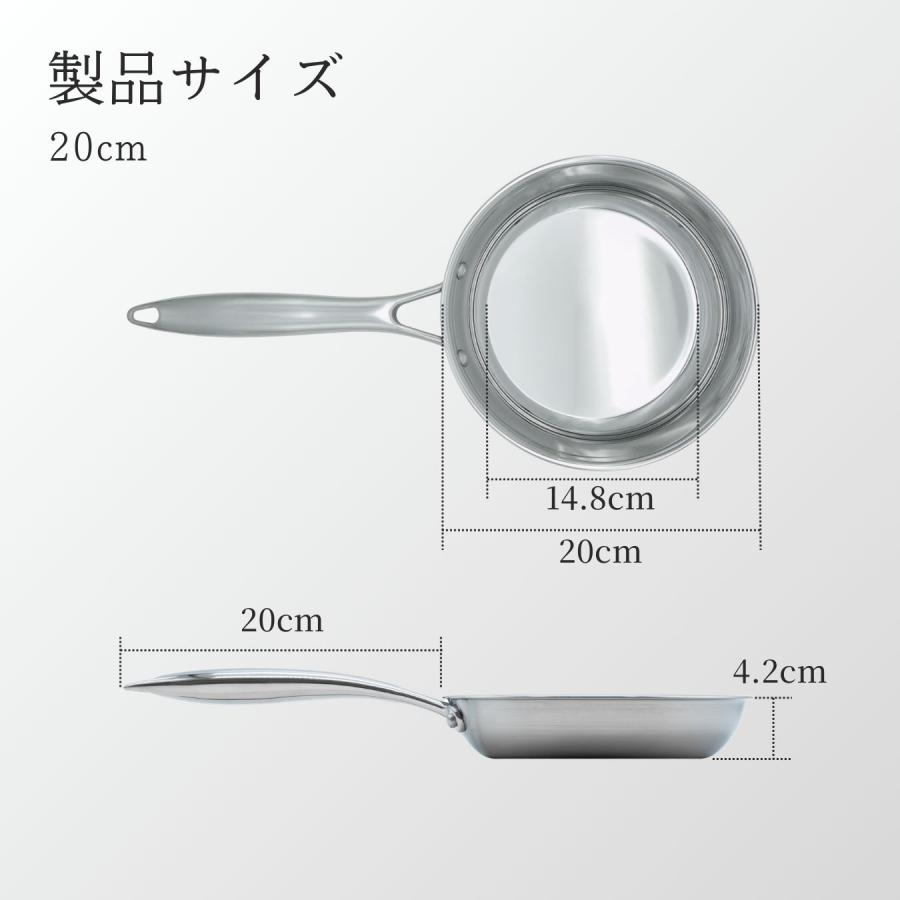 ゼンケン ステンレスフライパン ミラーパン 20cm 日本製 PFASフリー