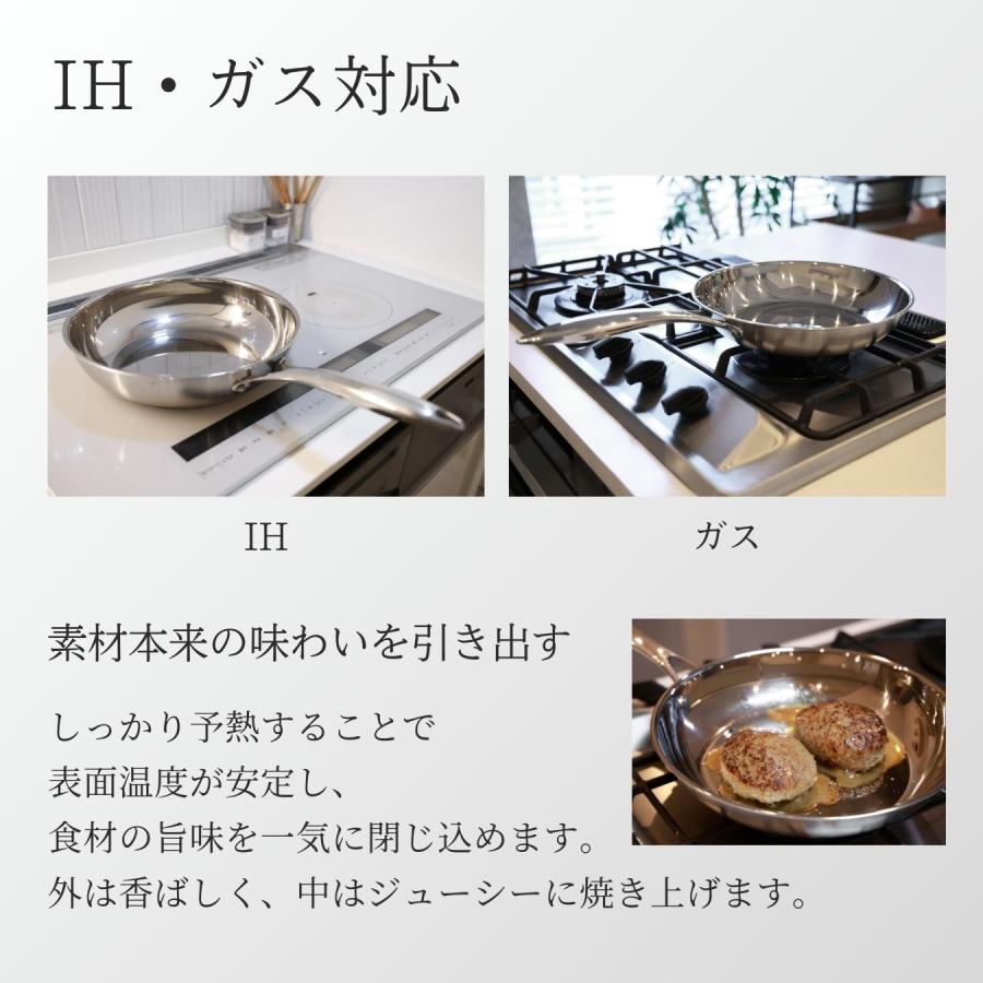 ゼンケン ステンレスフライパン ミラーパン 27cm 深型 日本製 PFAS