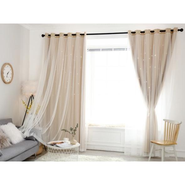 上品 プリンセス風カーテン スターカーテン 二重遮光カーテン レースカーテン インテリアカーテン パンチ式 室内装飾 2枚 3 2 7m J121 95 Jjv 095 ビレッジスリー ヤフー店 通販 Yahoo ショッピング