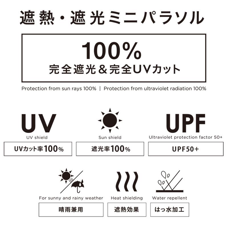 Wpc 日傘 折りたたみ傘 レディース 完全遮光100% UPF50+ 遮熱 UVカット100% 遮光バードケージ リムオーガンジードット 晴雨兼用 大きい55cm ワールドパーティー｜villagestore｜04