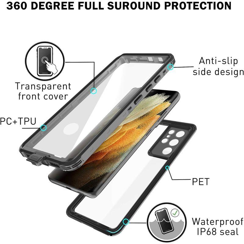 AICase 防水ケース Samsung Galaxy S21 Ultra用 ウルトラ内蔵スクリーンプロテクター IP68認定 360フルボ｜villageused｜04