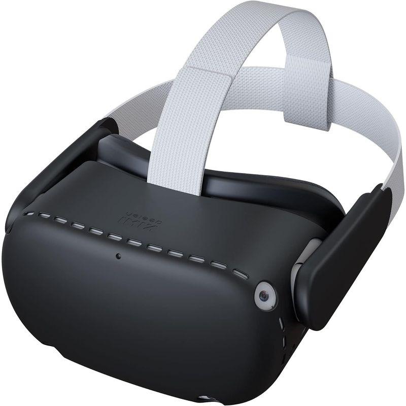 KIWI design 保護カバー 両面保護シェル付き Quest 2 VR ヘッドセット対応 (シリコン、ブラック)｜villageused｜03