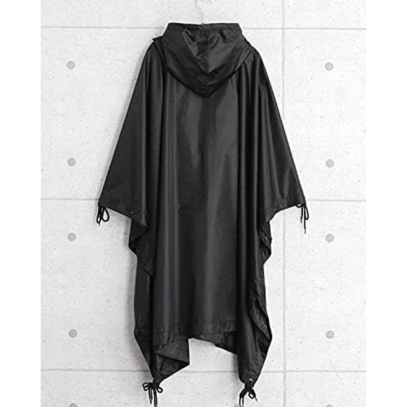 メンズ 米軍タイプ 2WAYナイロンポンチョ レインコート (BLACK メンズ 米軍タイプ 2WAYナイロンポンチョ レインコート (BLACK