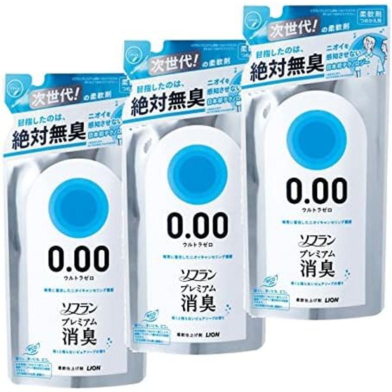 ライオン ソフラン プレミアム 消臭 ウルトラゼロ 柔軟剤 詰め替え 400ml 3個セット｜villageused｜03