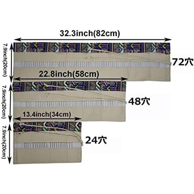 Maydahui 色鉛筆収納バッグ キャンバス ロールペンケース 大容量 画筆 色鉛筆ケース 文具収納 画材セット カラーペンケース 色鉛筆｜villageused｜06