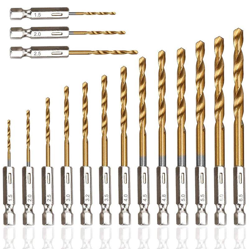 SeonFook 16本 ドリルビットセット 六角軸 ドリル 1.5mm-6.5mm ドリル