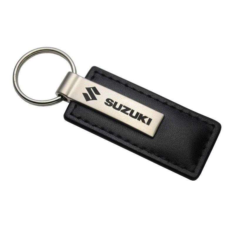 US純正SUZUKI ブラックレザーキーホルダー KC1540.SUZ : アップ