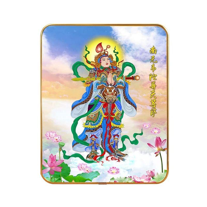 仏画 韋駄天立像 諸天神風水 祈る 厄除け 天神/守護神 （12.5cm×17.5cm