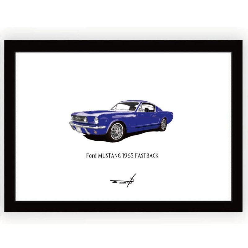 ポスター ビンテージカーポップアート アメ車 A4額入り フォード