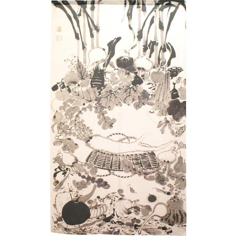 のれん 伊藤若冲 果蔬涅槃図 日本画 タペストリー ポスター 幅85cm×丈