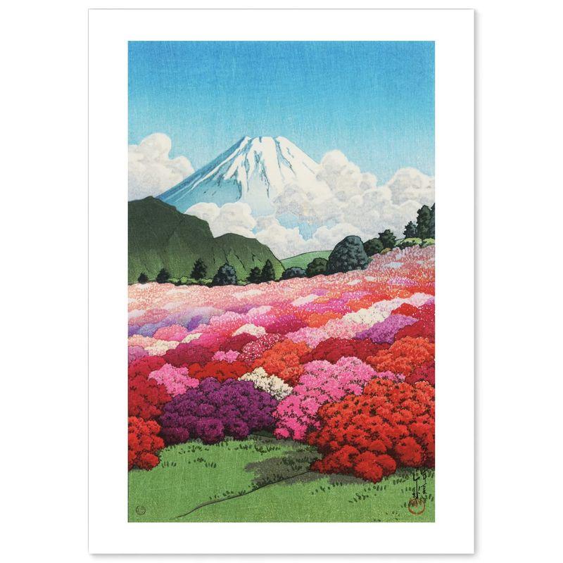 川瀬巴水 ポスター 複製 『元箱根見南山荘風景 つつじ庭より冨士を見る