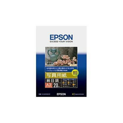 エプソン　写真用紙　絹目調　20枚　半光沢A3　KA320MSHR　00072978　まとめ買い3冊