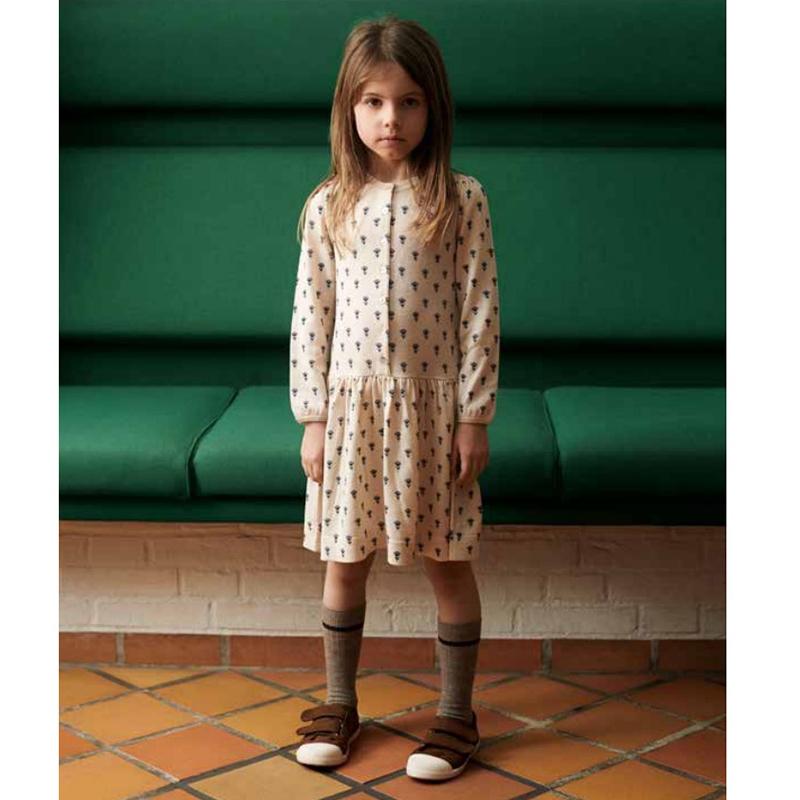 ニット ワンピース 花柄 Fub 100 130cm 上質 メリノウール 子供服 デンマーク キッズ 長袖 おしゃれ ドレス 01aw Villervalla 通販 Yahoo ショッピング