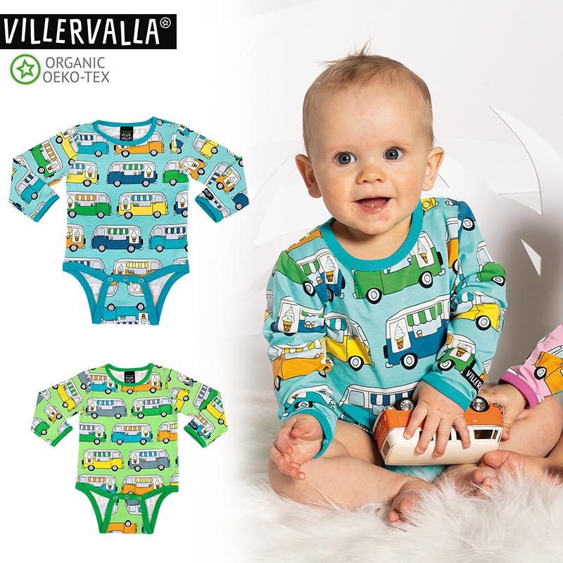 ロンパース カバーオール ベビー服 新生児 アイスクリームトラック柄 オーガニック Ice Cream Truck Reefブルー Peaグリーン 103ic Villervalla 通販 Yahoo ショッピング