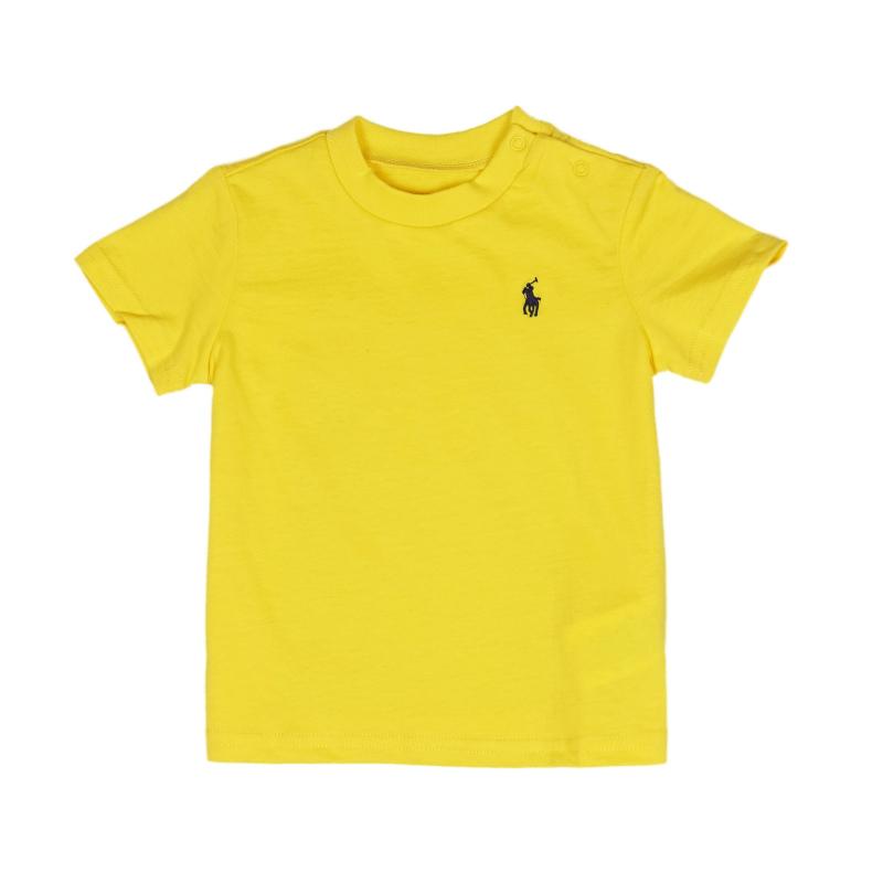 ラルフローレン RALPH LAUREN ベビー 男の子 半袖 Tシャツ イエロー Cotton ワンピなど最旬ア！ Jersey Yellow 登場大人気アイテム Crewneck T-Shirt Fin