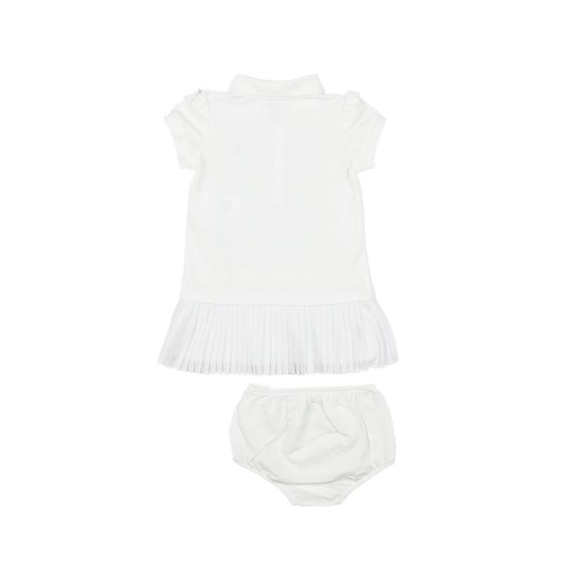 ラルフローレン RALPH LAUREN ベビー 女の子 半袖 ポロシャツ ドレス Pleated Polo Dress&Bloomer ホワイト White｜vinaoutfitters｜08