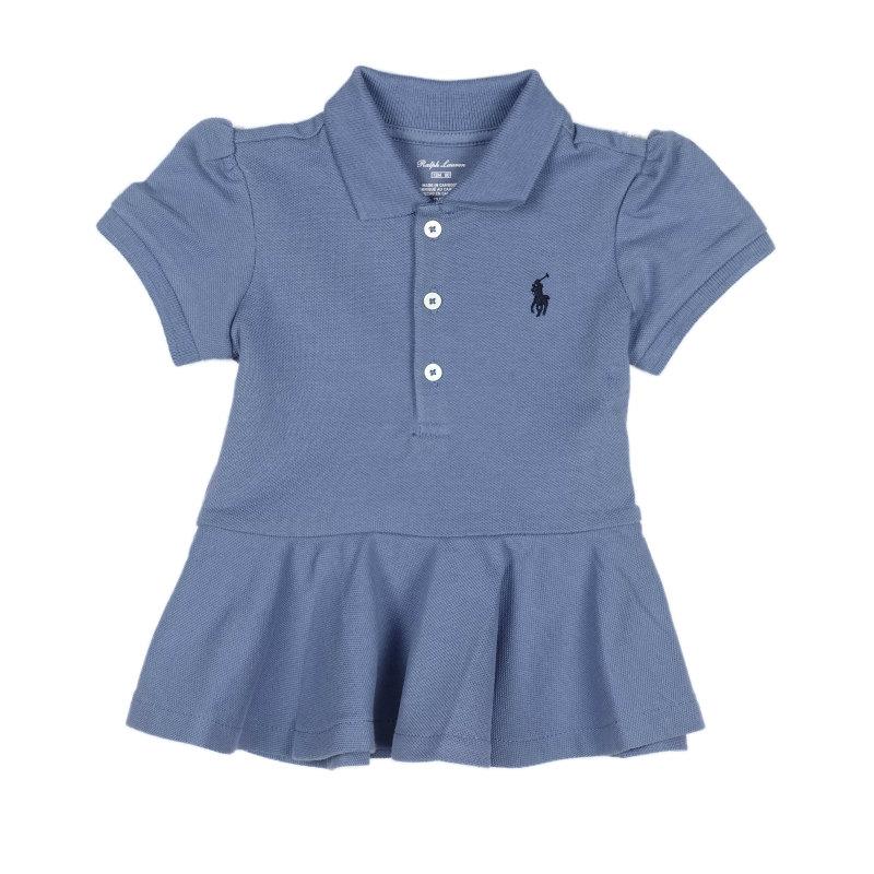 ラルフローレン Ralph Lauren ベビー 女の子 半袖 ポロシャツ Peplum Cotton Pique Polo カプリ ブルー Capri Blue 最前線の