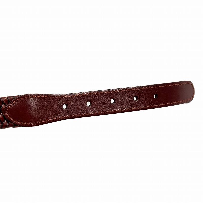 ジェイクルー J.Crew メンズ Men's イタリアンレザー使用 編み込みストレッチベルト Woven Elasticated Italian Leather Belt ダークウォールナット_5