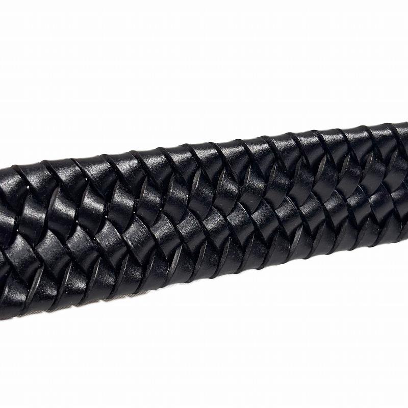 ジェイクルー J.Crew メンズ Men's イタリアンレザー使用 編み込みストレッチベルト Woven Elasticated Italian Leather Belt ブラック_2
