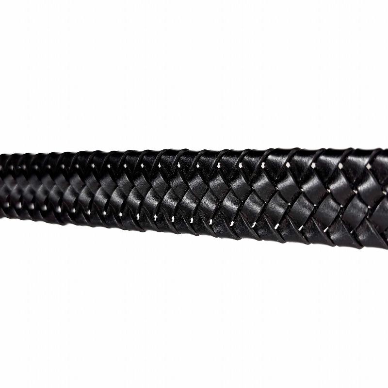 ジェイクルー J.Crew メンズ Men's イタリアンレザー使用 編み込みストレッチベルト Woven Elasticated Italian Leather Belt ブラック_3